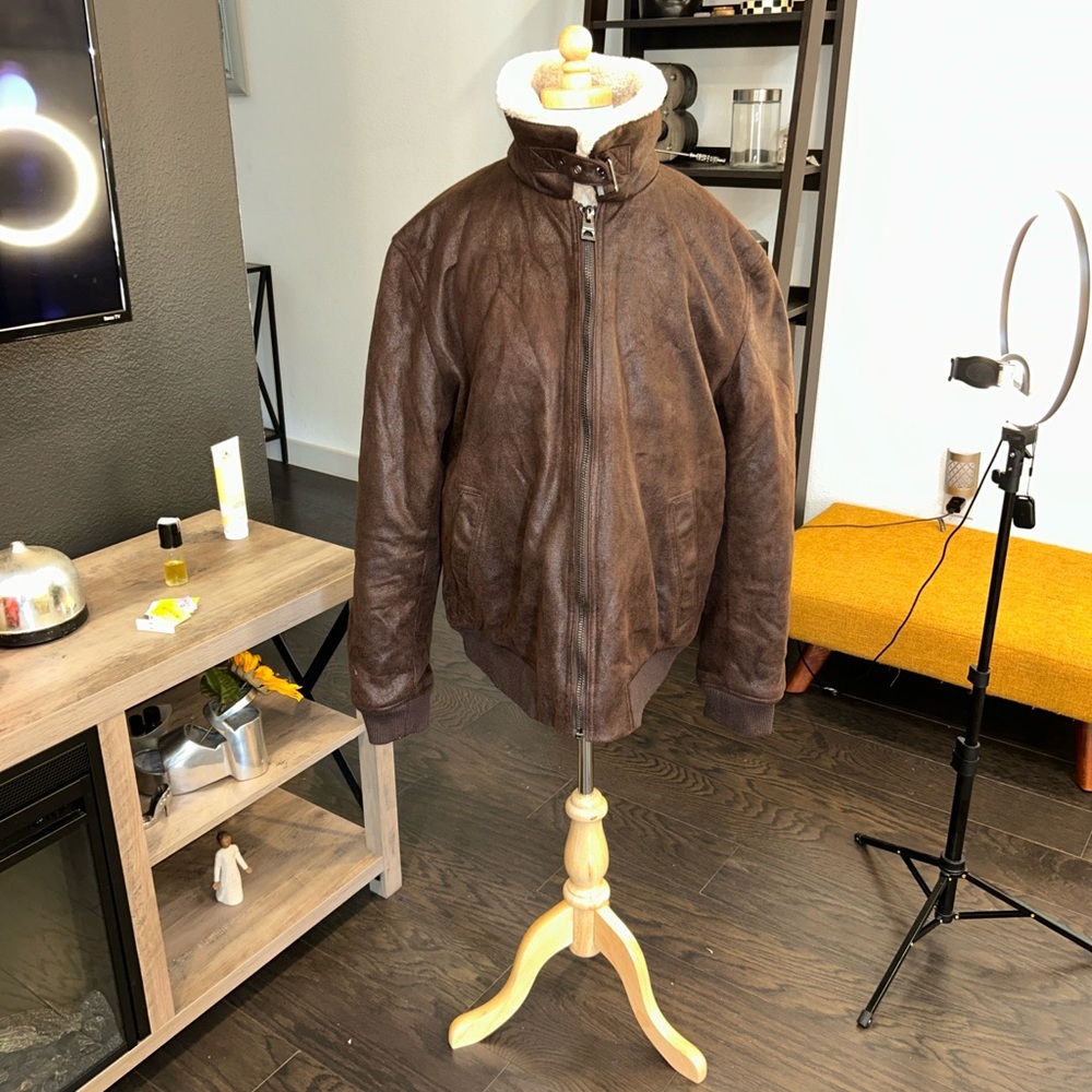 Guess Men's Dark Brown Bomber Jacket